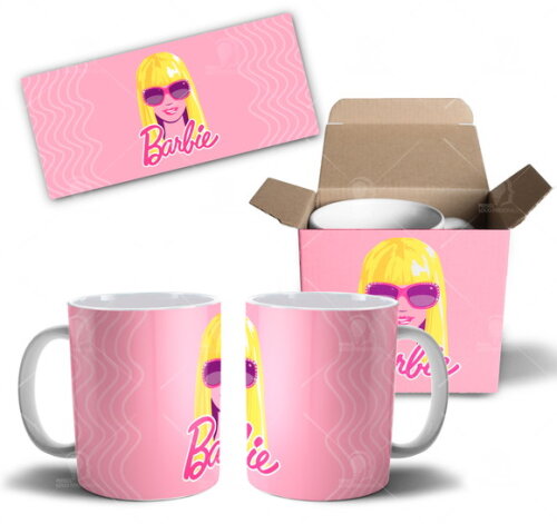Caneca Personalizada Boneca Barbie + Caixinha - Mod 006