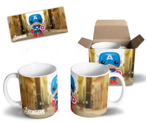 Caneca Personalizada Capitão América Vingadores Funko