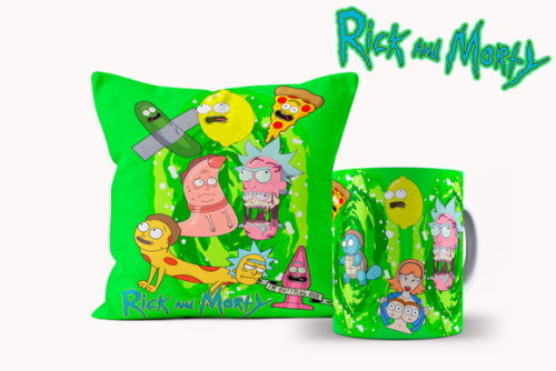 Caneca Personalizada e Almofada Rick and Morty com Nome