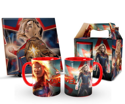 Caneca Personalizada E Azulejo Capitã Marvel!!! 1 unidade