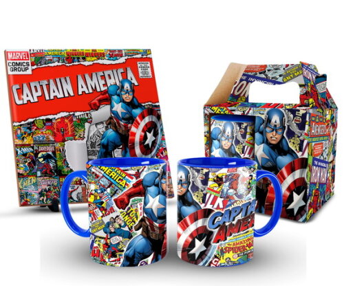 Caneca Personalizada E Azulejo Marvel Capitão América !!!