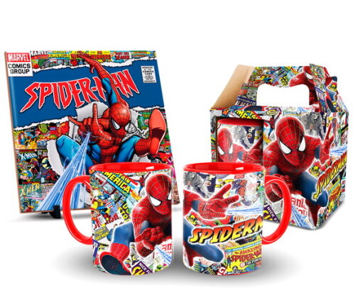 Caneca Personalizada E Azulejo Marvel Homem Aranha + Caixa