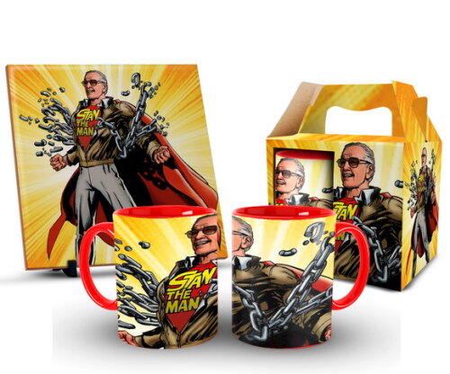 Caneca Personalizada E Azulejo Marvel Stan Lee -1 unidade