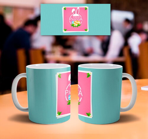 Caneca personalizada Feliz dia da Páscoa Mod 001