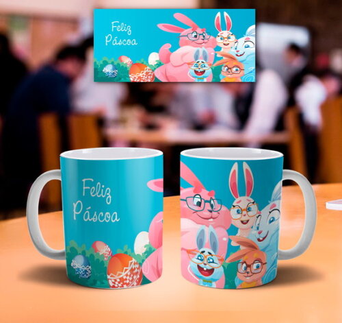 Caneca personalizada Feliz dia da Páscoa Mod 002