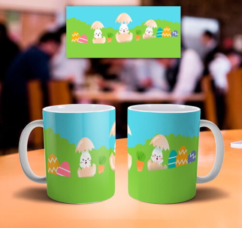 Caneca personalizada Feliz dia da Páscoa Mod 004