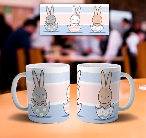 Caneca personalizada Feliz dia da Páscoa Mod 007