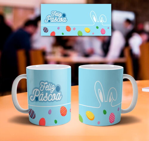 Caneca personalizada Feliz dia da Páscoa Mod 003