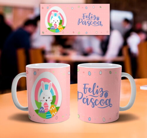 Caneca personalizada Feliz dia da Páscoa Mod 010