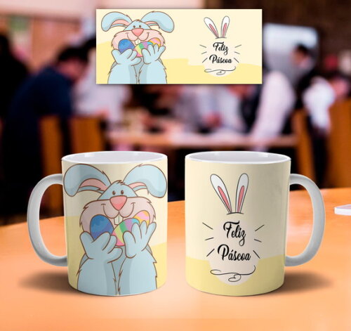 Caneca personalizada Feliz dia da Páscoa Mod 011