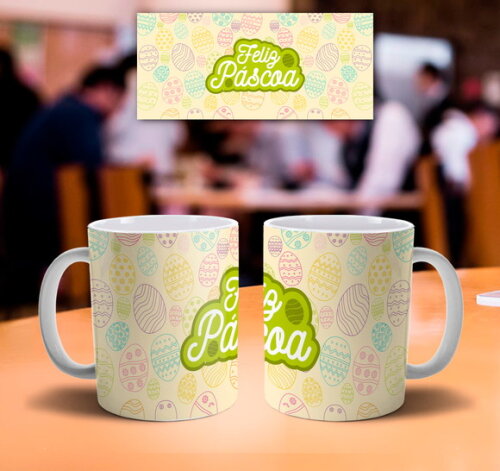 Caneca personalizada Feliz dia da Páscoa Mod 009
