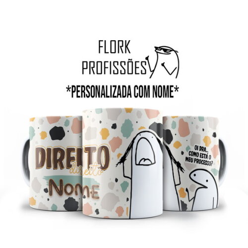 Caneca Personalizada Flork Profissão Direito Gráfico Nome
