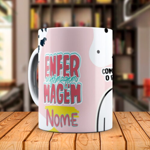 Caneca Personalizada Flork Profissão Enfermagem com Nome
