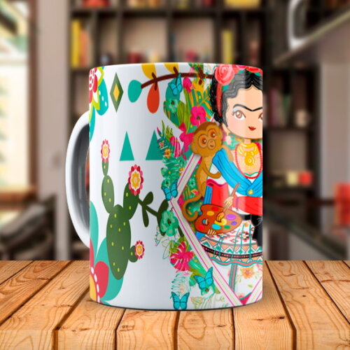 Caneca Personalizada Frida Kahlo Autoretrato com Nome