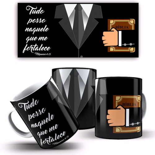 Caneca Personalizada Gospel Jesus Tudo Posso Em Deus #02