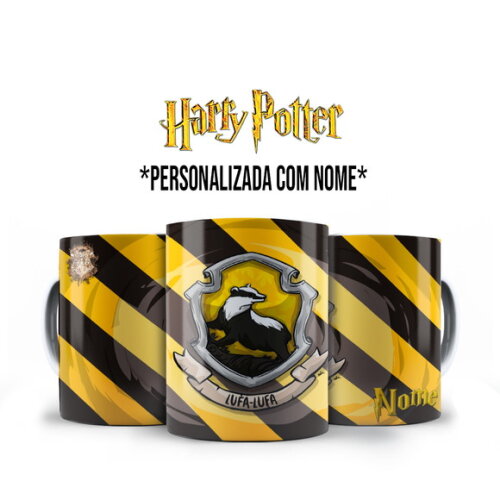 Caneca Personalizada Harry Potter Lufa-lufa com Nome