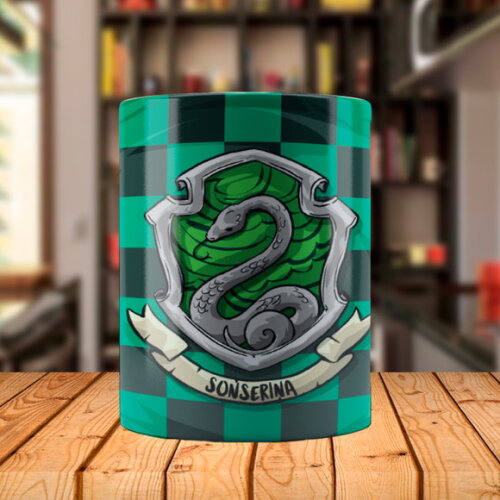 Caneca Personalizada Harry Potter Sonserina com Nome