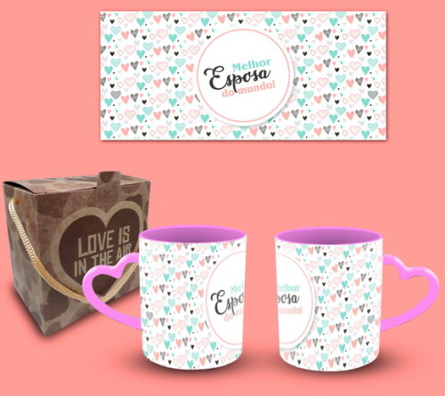 Caneca Personalizada Melhor Esposa do Mundo + Caixinha #12
