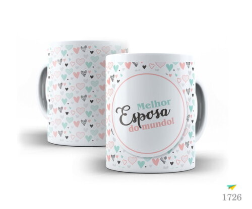 Caneca Personalizada Melhor Esposa do Mundo + Caixinha #12