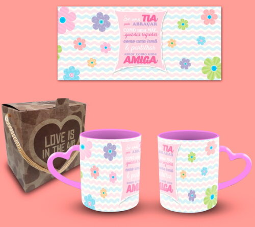 Caneca Personalizada Melhor Tia do Mundo + Caixinha Kraft #9