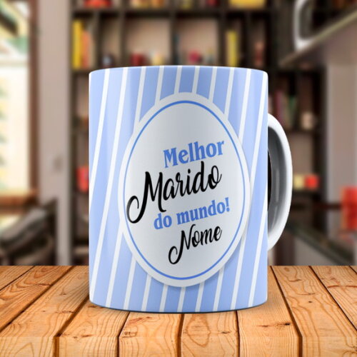 Caneca Personalizada Melhor Marido do Mundo com Nome