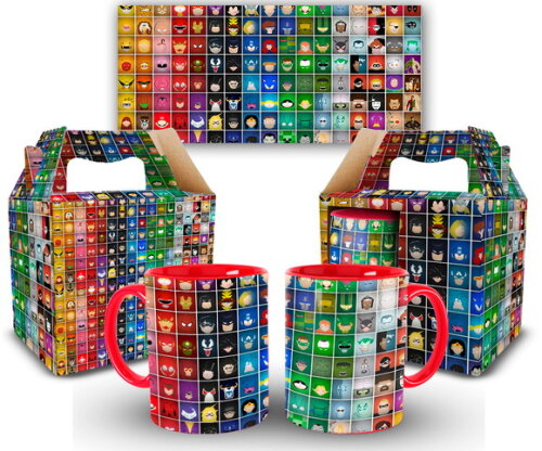 Caneca Personalizada Mundo Geek Personagens + Caixinha 1unid