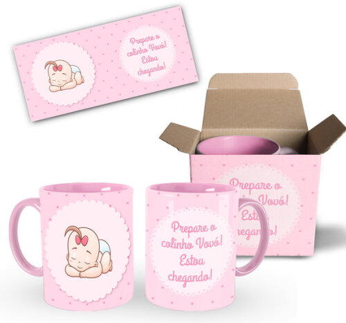 Caneca Personalizada Nascimento Bebê colinho da Vovó