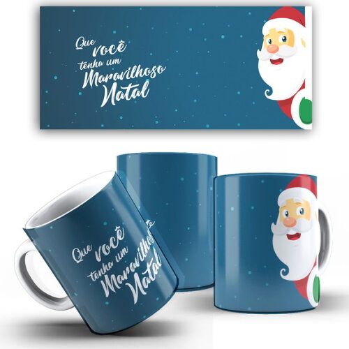 Caneca Personalizada Natal Papai Noel + Caixinha Noel mod 08
