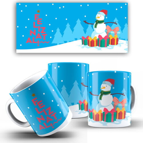 Caneca Personalizada Natal Papai Noel + Caixinha Noel mod 15