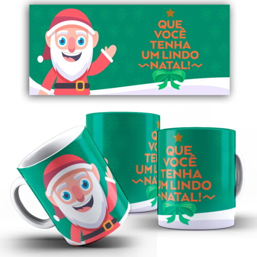 Caneca Personalizada Natal Papai Noel + Caixinha Noel mod 16