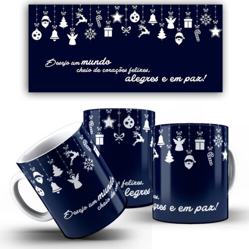 Caneca Personalizada Natal Papai Noel + Caixinha Noel mod 18