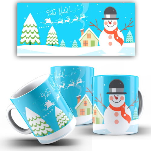 Caneca Personalizada Natal Papai Noel + Caixinha Noel mod 17