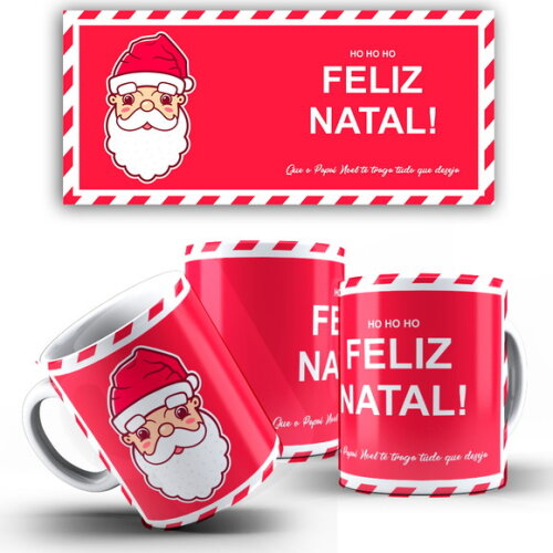 Caneca Personalizada Natal Papai Noel + Caixinha Noel mod 28