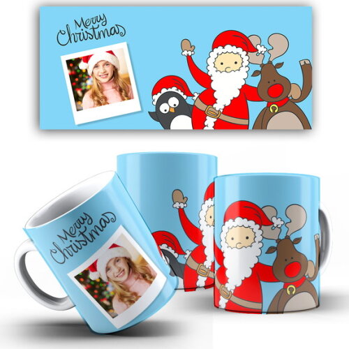 Caneca Personalizada Natal Papai Noel com sua Foto + Caixa