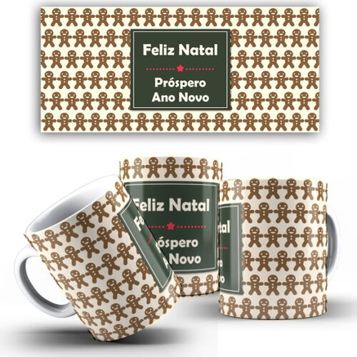 Caneca Personalizada Natal Papai Noel + Caixinha Noel mod 4