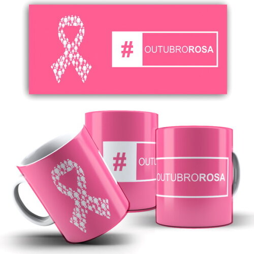 Caneca Personalizada Outubro Rosa Câncer De Mama 16 unidades