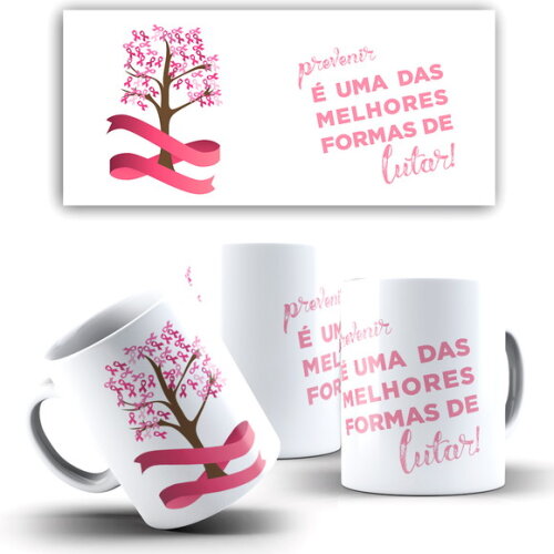 Caneca Personalizada Outubro Rosa Câncer De Mama #04