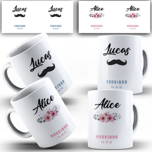 Caneca Personalizada Padrinho E Madrinha !!! 2 Unidades #