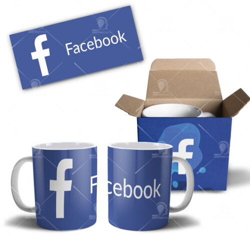 Caneca personalizada rede sociais Facebook + Caixinha