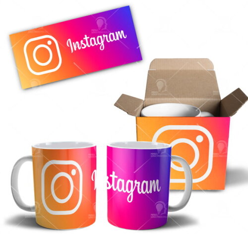 Caneca personalizada rede sociais Instagram + caixinha