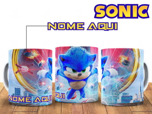 Caneca Personalizada Sonic Personalize com seu Nome