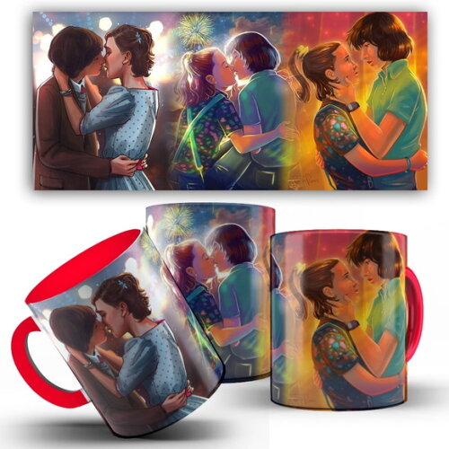 Caneca Personalizada Stranger Things Mike e Eleven #14.1