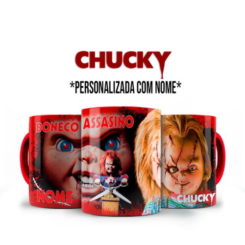 Caneca Personalizada Terror Chucky Boneco Assassino + Nome