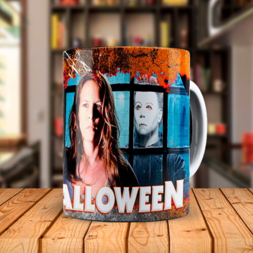 Caneca Personalizada Terror Halloween Clássico com Nome