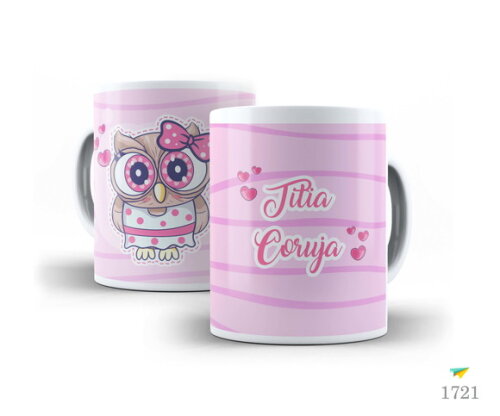 Caneca Personalizada Titia Coruja + Caixinha #3