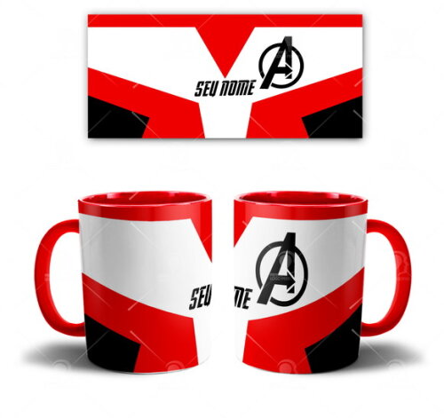 Caneca personalizada Vingadores Avengers Uniforme com Nome