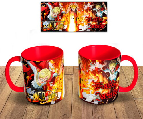 Caneca Personalizada+ Kit One Piece Sanji Diable Jambe