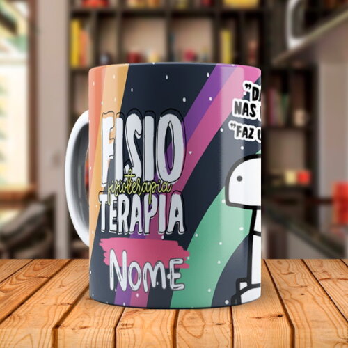 Caneca Personalizado Flork Profissão Fisioterapia com Nome