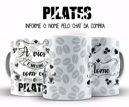 Caneca Pilates com nome + Caixinha