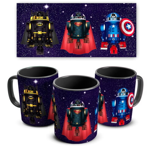 Caneca Personalizado Star Wars R2D2 Versão Super Herói